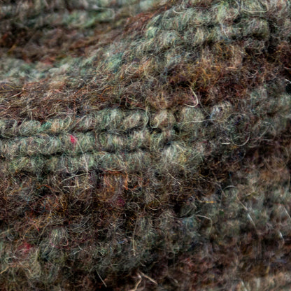 Italian Brown and Gray Striped Chunky Wool Knit Full