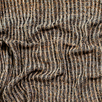 Italian Black, Orange and Gray Chunky Wool Knit