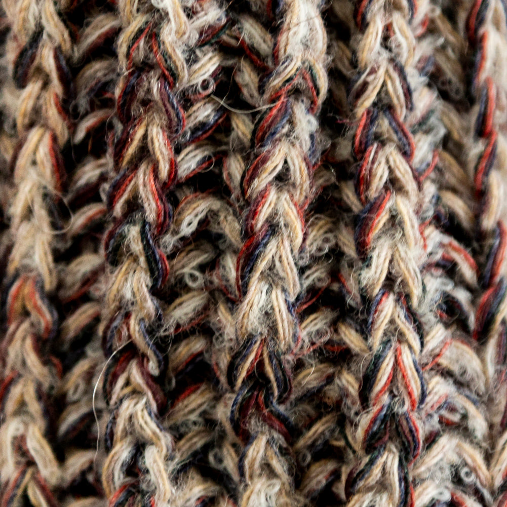 Italian Red, Blue and Taupe Chunky Wool Knit Full