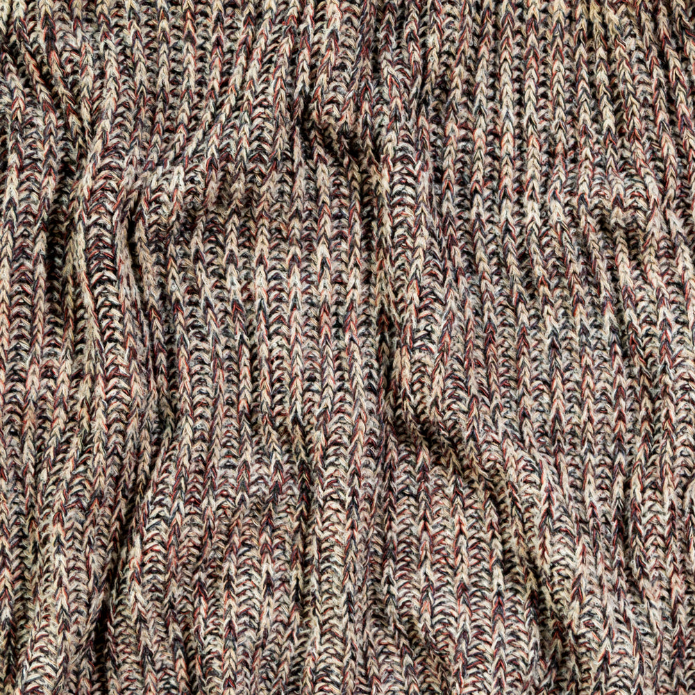 Italian Red, Blue and Taupe Chunky Wool Knit