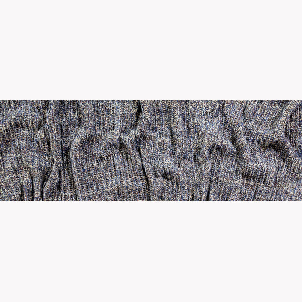 Italian Gray and Royal Blue Chunky Wool Knit Folded