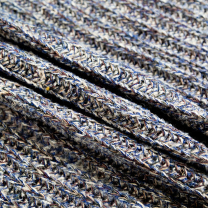 Italian Gray and Royal Blue Chunky Wool Knit Detail