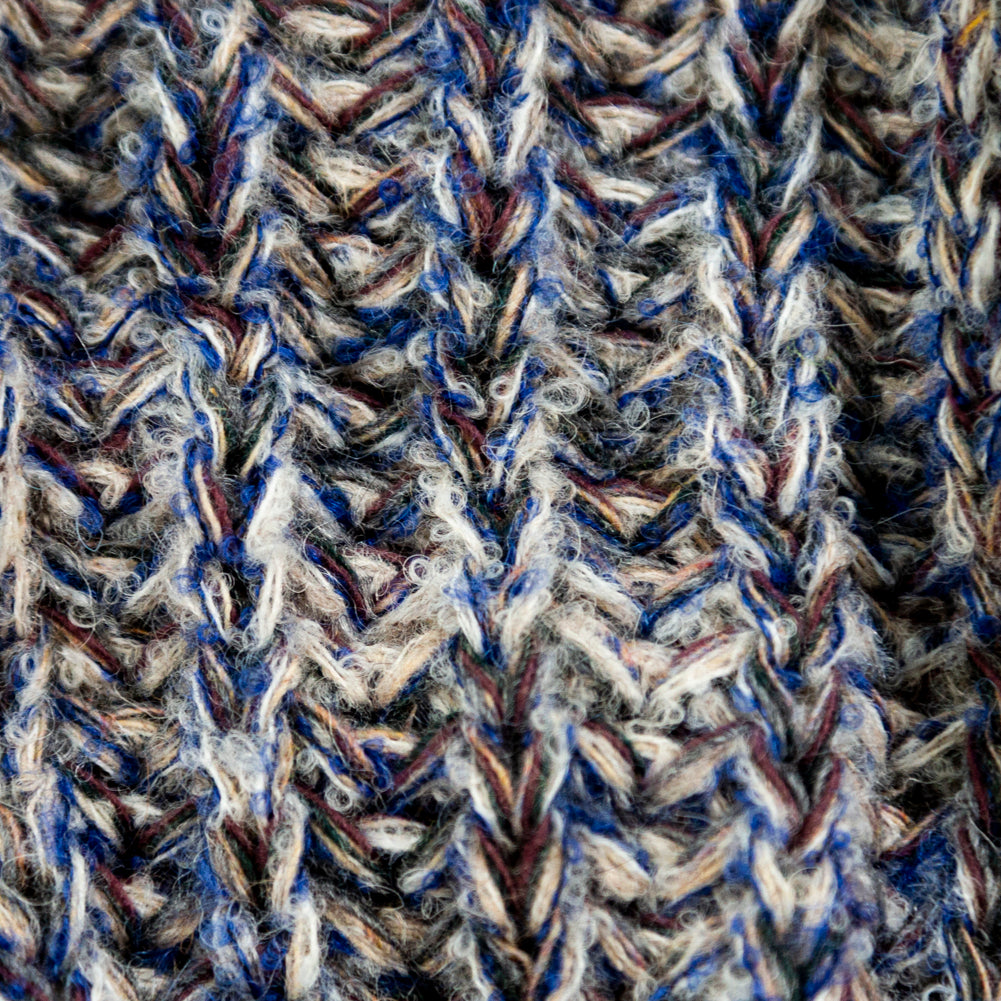 Italian Gray and Royal Blue Chunky Wool Knit Full