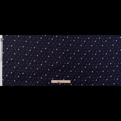 Stretch Carbon Brush Twill - Midnight Navy and White Sewing Kit - Small Supplies Print - Mood Exclusive Haberdashery Collection Folded