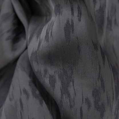Italian Black Camouflage Stretch Satin-Faced Jacquard Detail