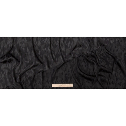 Italian Black Camouflage Stretch Satin-Faced Jacquard Full