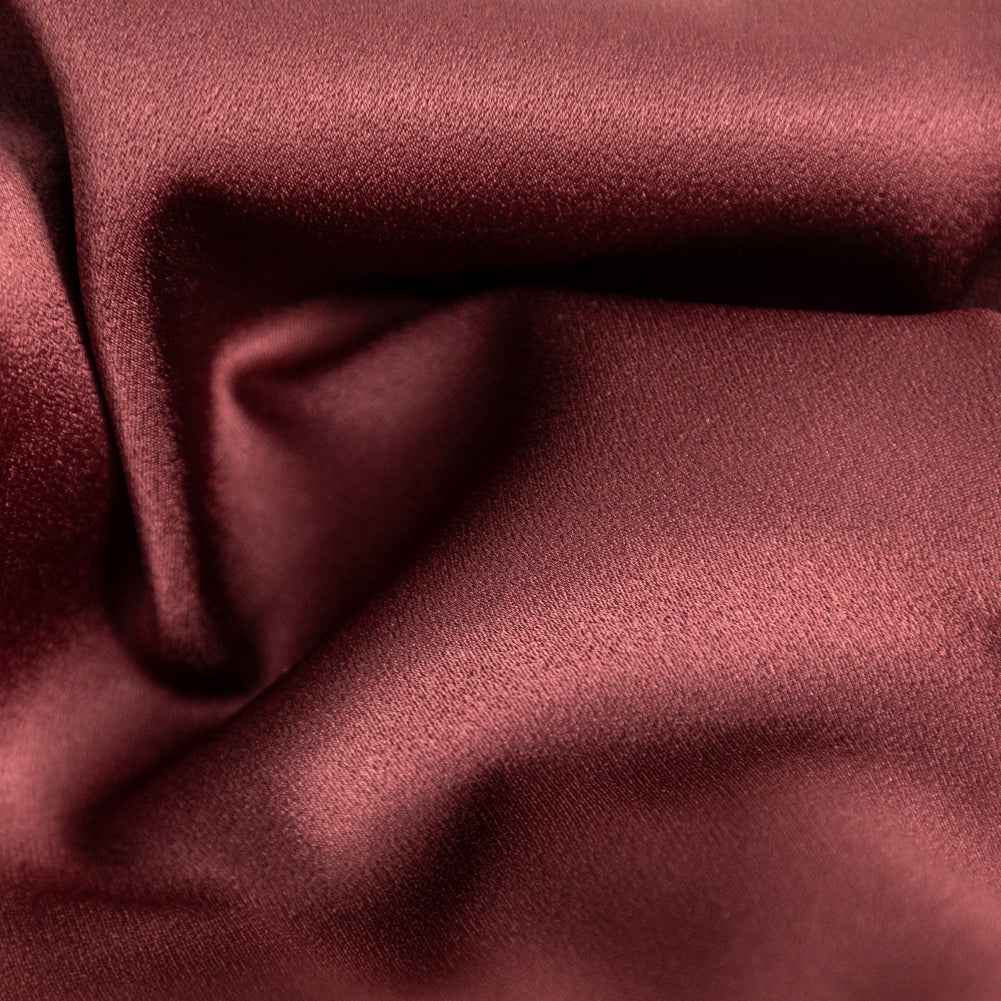 Italian Decadent Brown Stretch Satin-Faced Crepe Detail