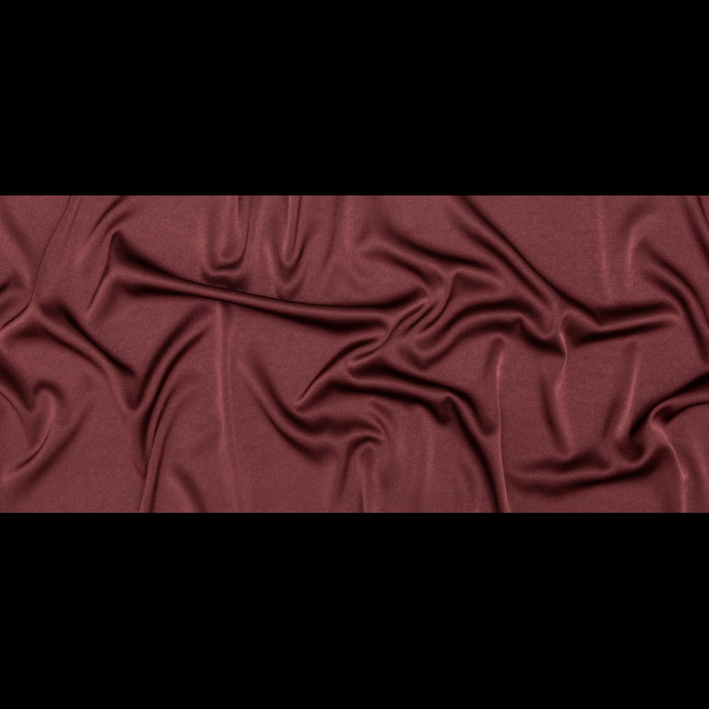Italian Decadent Brown Stretch Satin-Faced Crepe Full