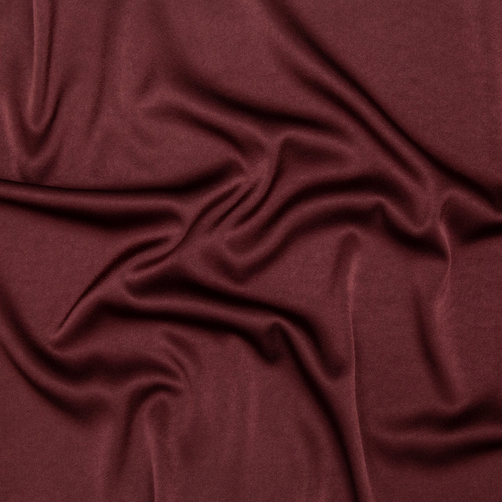 Italian Decadent Brown Stretch Satin-Faced Crepe