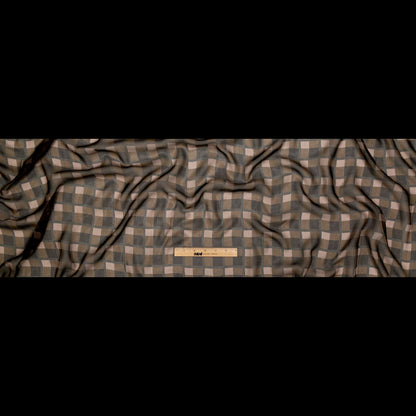 Green Squares Printed Silk Chiffon Full