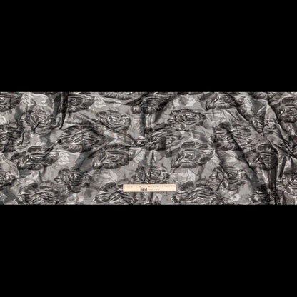 Gray and Silver Floral Wrinkled Jacquard Full