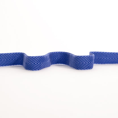 Italian Blue Chevron Velvet Ribbon - 0.875"