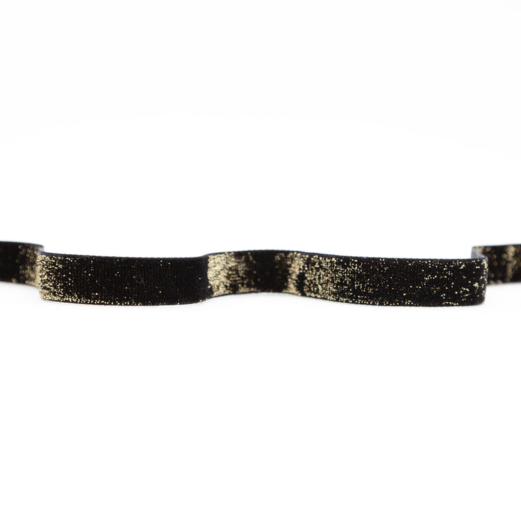 template--25130090922057__main-Italian Black and Gold Glitter Velvet Ribbon - 0.625"