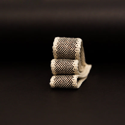 Italian Natural and Metallic Dark Copper Woven Cotton Trimming - 1" Detail