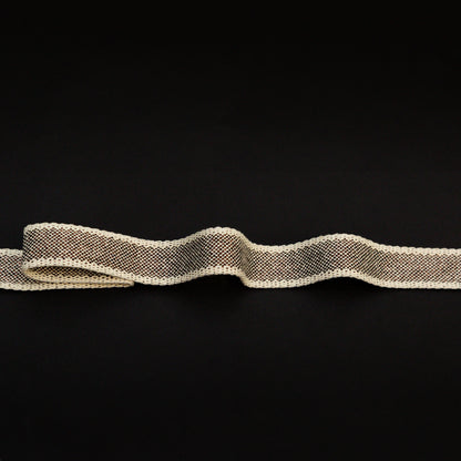 Italian Natural and Metallic Dark Copper Woven Cotton Trimming - 1"