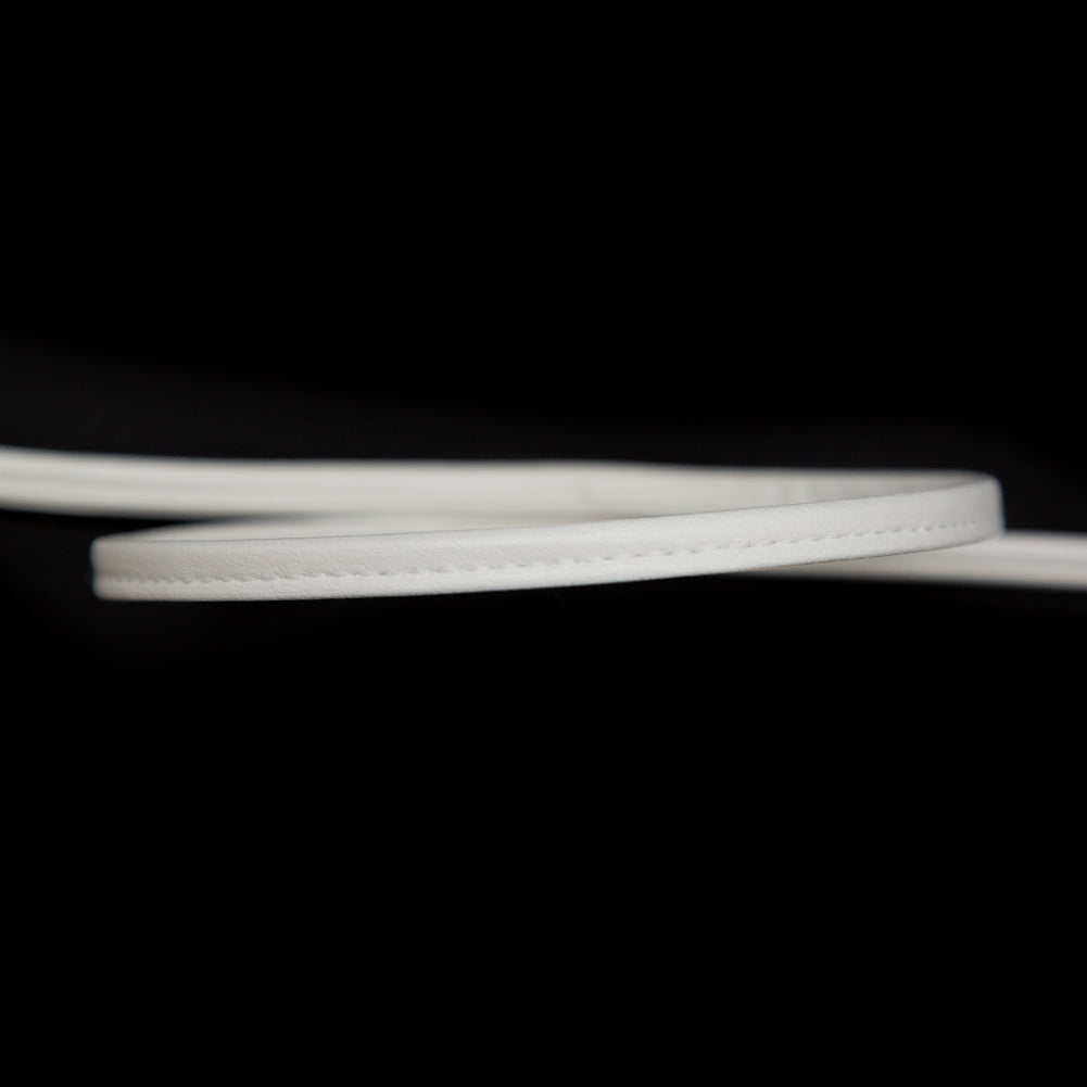 Italian Bright White Faux Leather Cord - 0.125" Detail
