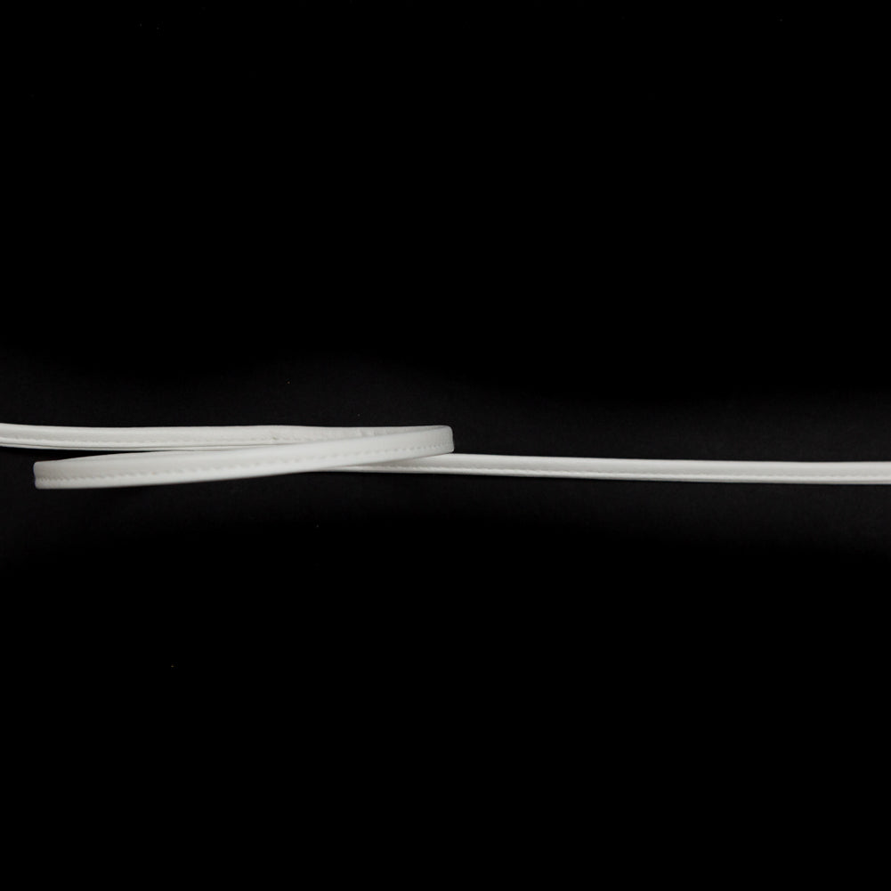 Italian Bright White Faux Leather Cord - 0.125"