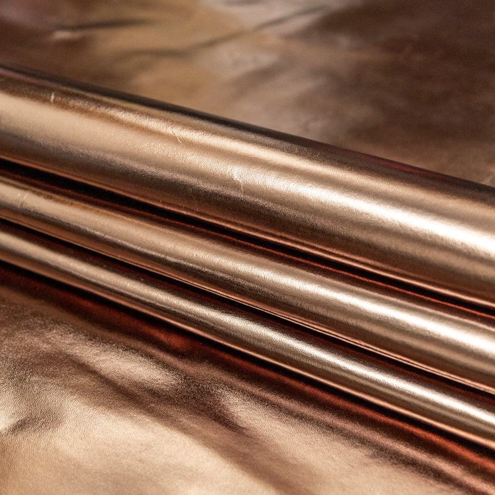 Medium Metallic Pewter Half Cow Leather Hide Folded