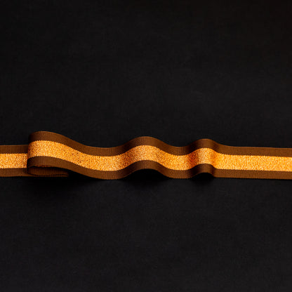 Italian Metallic Copper and Brown Striped Grosgrain Ribbon - 1"