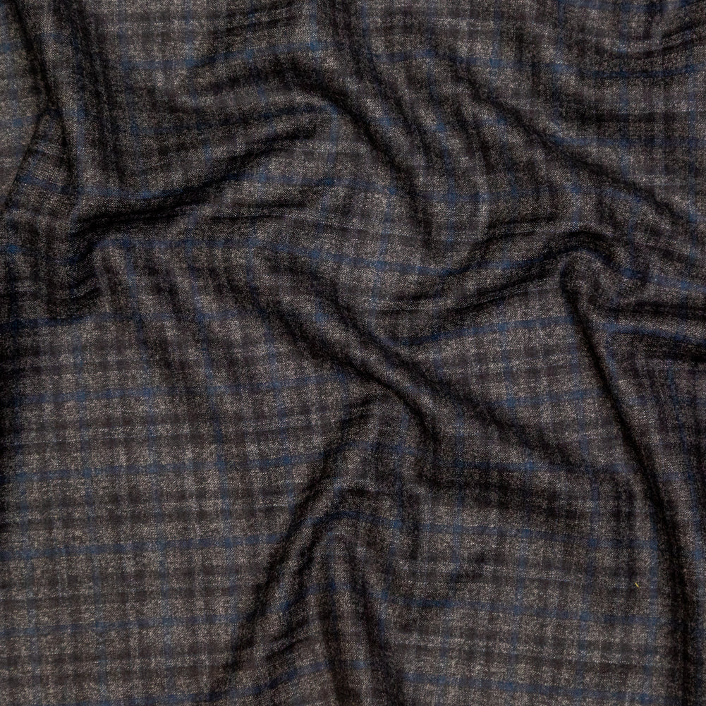 Theory Charcoal and Blue Plaid Virgin Wool Suiting