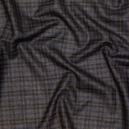 Theory Charcoal and Blue Plaid Virgin Wool Suiting