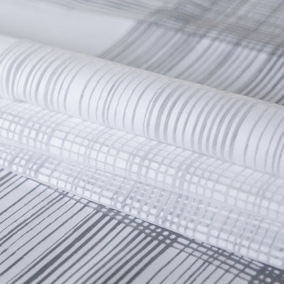 White Plaid Burnout Cotton Twill Folded