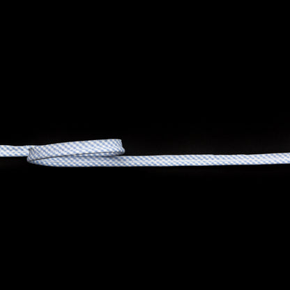 Italian White and Blue Checkered Bias Piping Cord with Lip - 0.375"