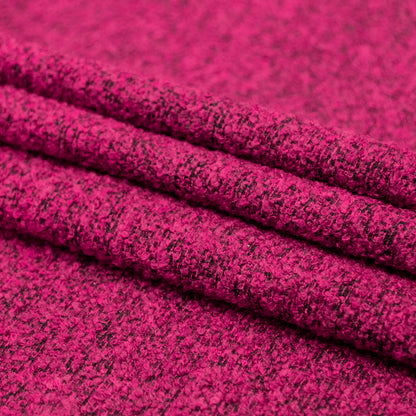 Magenta Blended Wool Boucle Folded