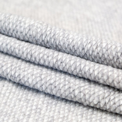 Fuzzy Gray and White Chunky Wool Knit Folded