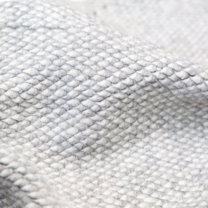 Fuzzy Gray and White Chunky Wool Knit Detail