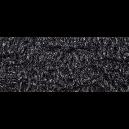 Black and White Herringbone Wool Tweed Full