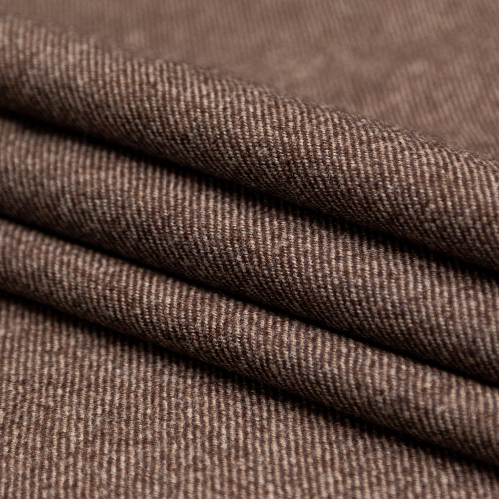 Gray and Brown Heavy Wool Twill Coating Folded