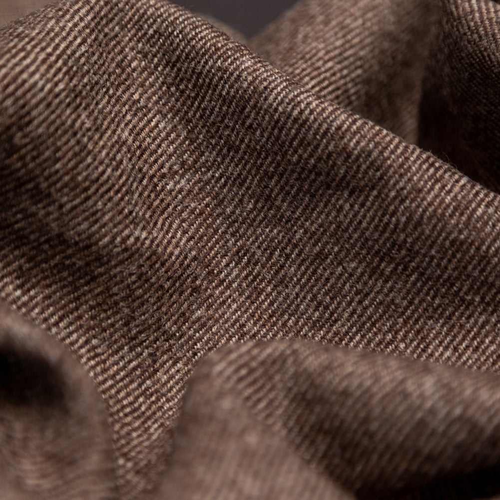 Gray and Brown Heavy Wool Twill Coating Detail