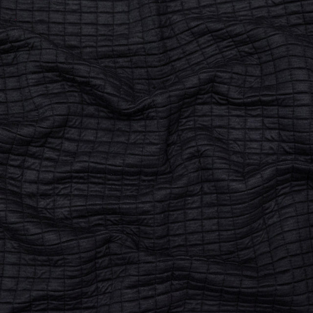 Black Quilted Rayon Knit with Filler and Polyester Knit Backing