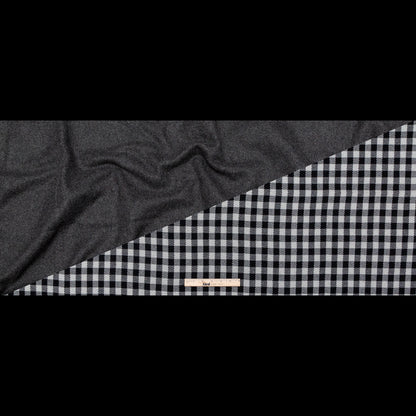 Black, White and Gray Shepherd's Check Wool Double Cloth Full
