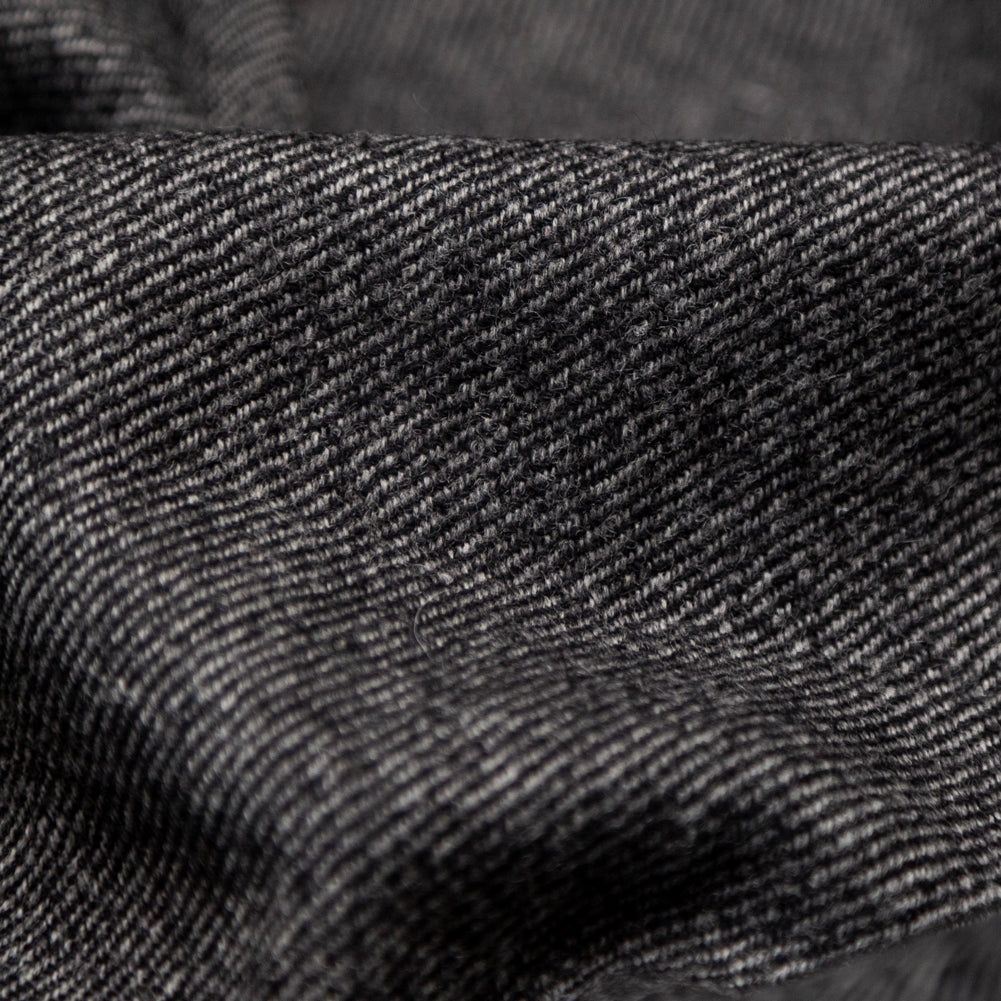Gray and Black Heavy Wool Twill Coating Detail