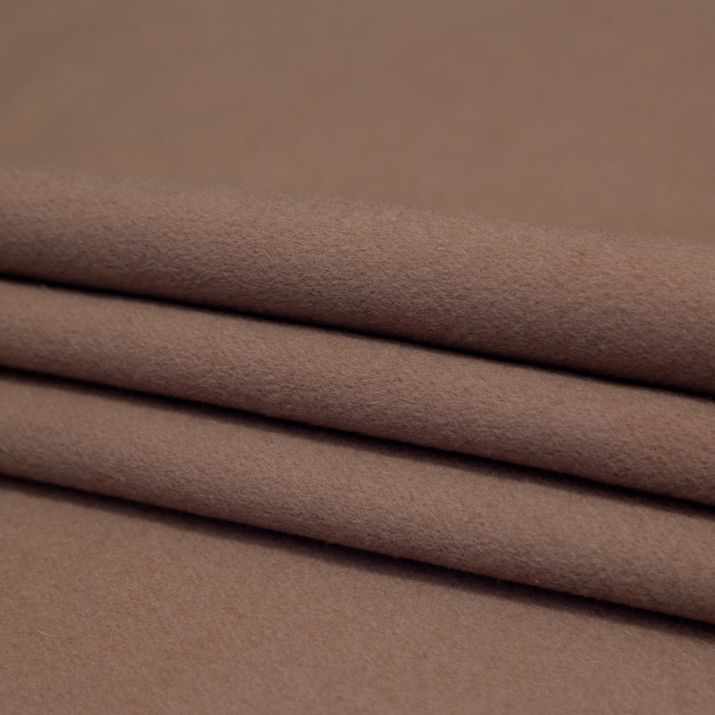 Heathered Beige and Chanterelle Double Faced Cashmere Coating Folded