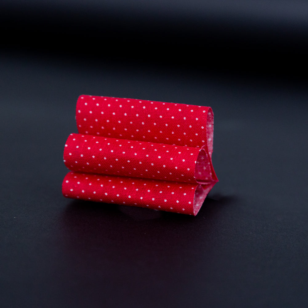 Red and White Polka Dotted Ribbon - 1.875" Detail