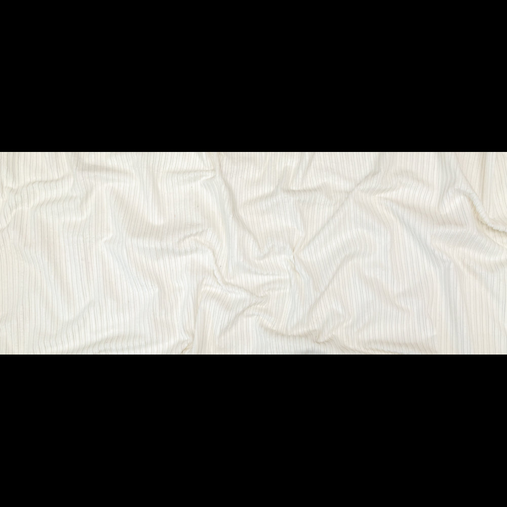 White Striped Pile Rayon Velvet Full