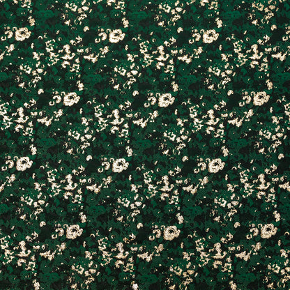 Forest Green and Metallic Gold Abstract Jacquard