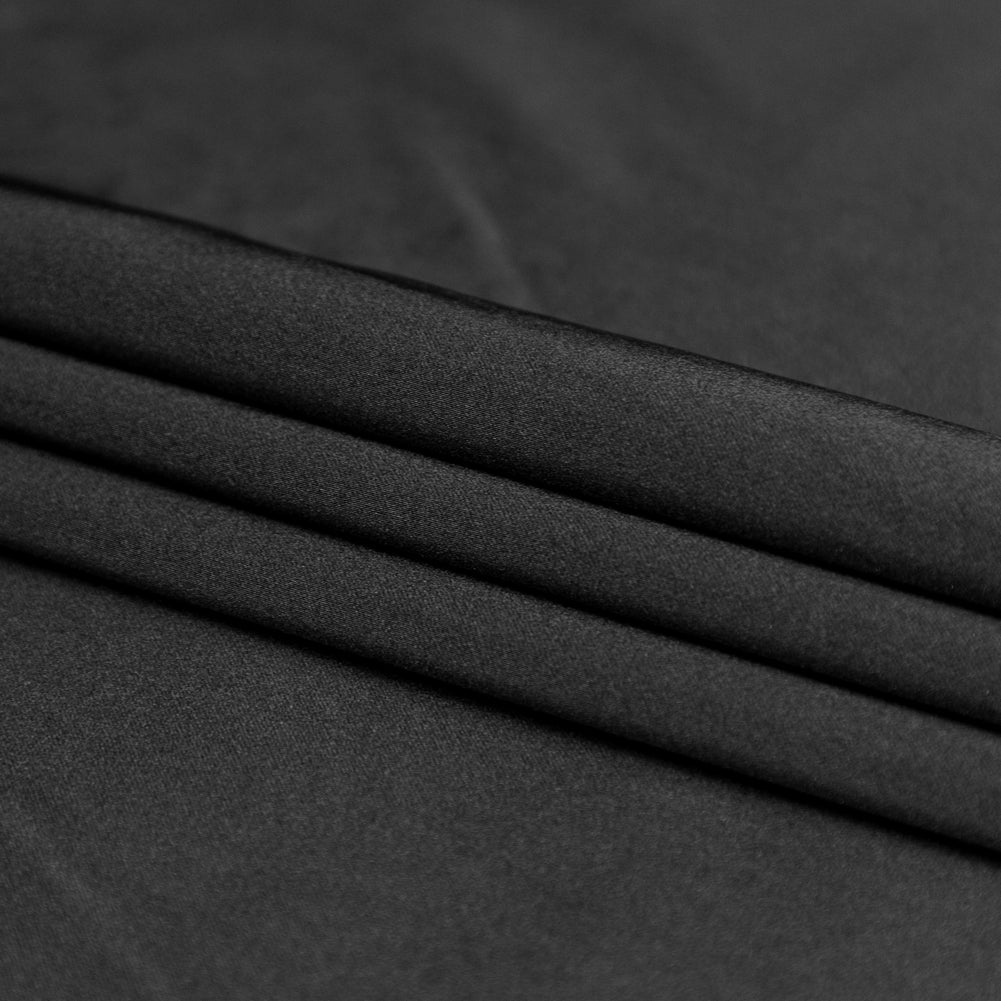 Black Stretch Twill Back Satin Folded