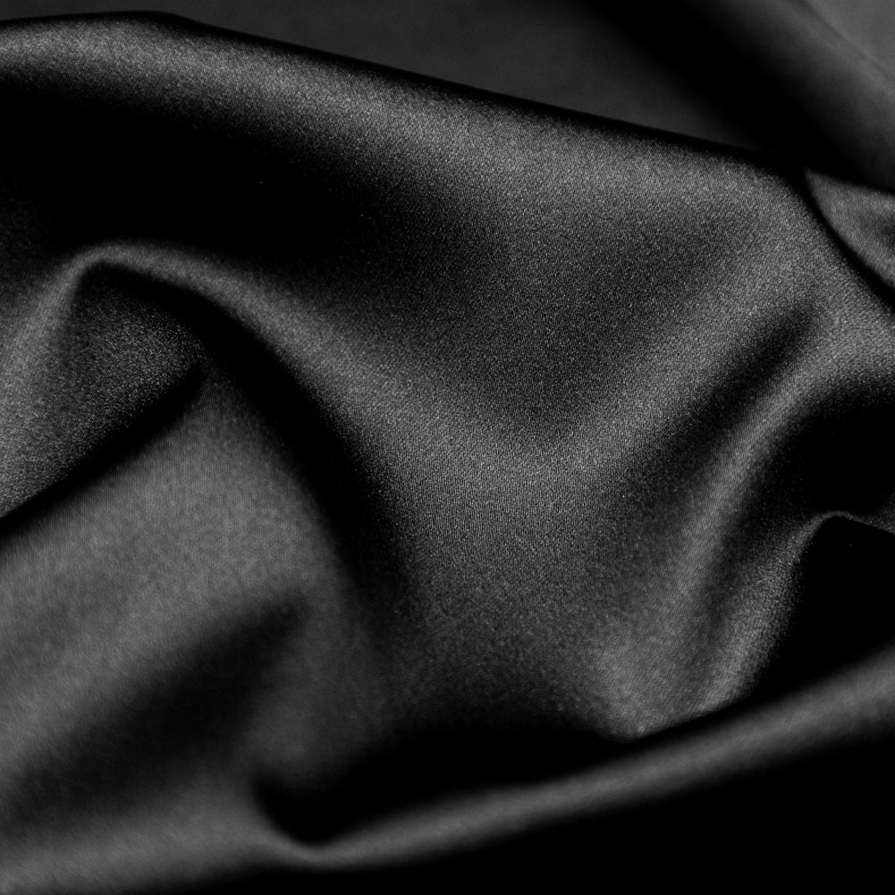 Black Stretch Twill Back Satin Detail
