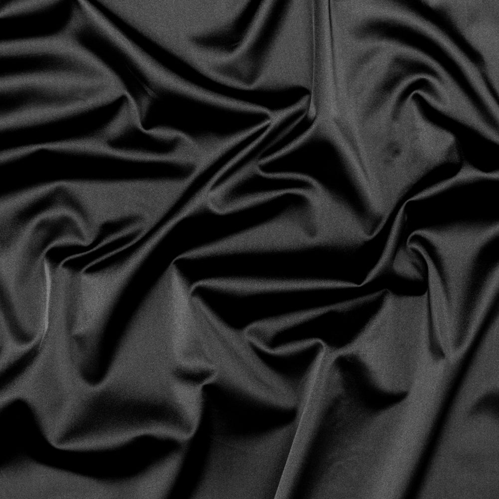 Black Stretch Twill Back Satin