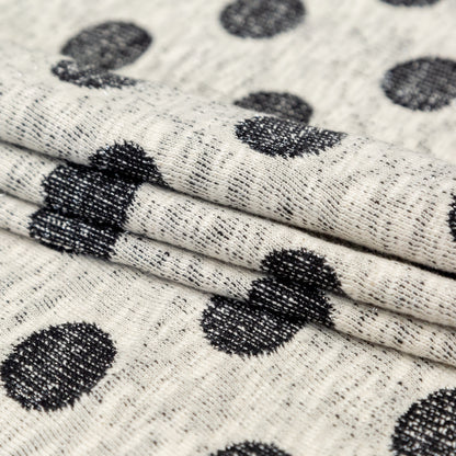 Metallic Black and Ivory Polka Dotted French Terry Folded