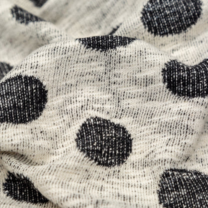 Metallic Black and Ivory Polka Dotted French Terry Detail