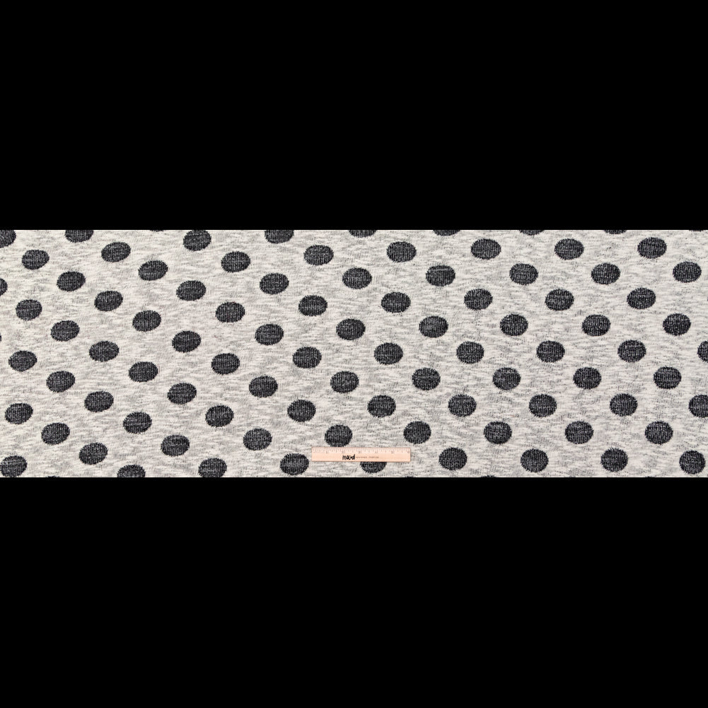 Metallic Black and Ivory Polka Dotted French Terry Full
