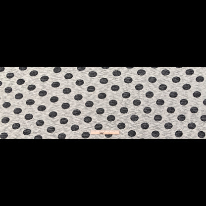 Metallic Black and Ivory Polka Dotted French Terry Full