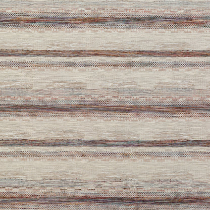 Beige and Rust Striped Cotton Tweed