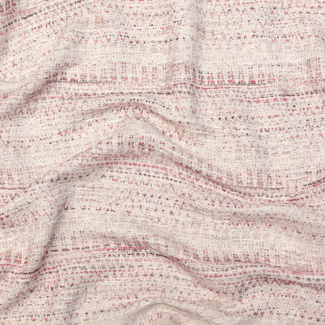 Ivory and Mauve Cotton Tweed