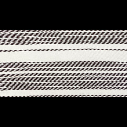 Off-White and Dark Brown Striped Loosely Woven Cotton Twill Full